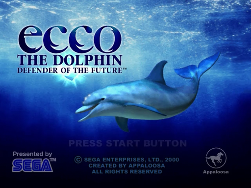 Ecco the Dolphin Defender of the Future title screen for Sega Dreamcast